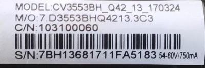 KIT DE TARJETAS PARA TV ELEMENT / MAIN FUENTE 103100060 / CV3553BH-Q42 / D3553BHQ4213.3C3 / E17251-SY / T-CON CV6744A1A-V1.0 / CV500U1-T01 / PANEL T500-V35-DLED / DISPLAY V500HJ1-PE8 / MODELO ELFW5017 - Imagen 4